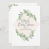 Virtual Baby Shower Watercolor Einladung für Mädch (Vorne/Hinten)