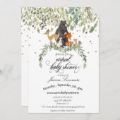 Virtual Baby Shower Woodland Tiere Einladung (Vorne/Hinten)