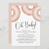 Virtual Baby Sprinkle Rose Gold Donuts Einladung (Vorne/Hinten)
