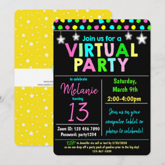 Virtual Birthday Party-Design Einladung