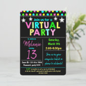 Virtual Birthday Party-Design Einladung (Stehend Vorderseite)