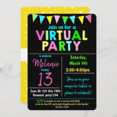 Virtual Birthday Party-Design Einladung (Vorne/Hinten)