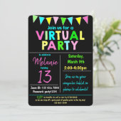 Virtual Birthday Party-Design Einladung (Stehend Vorderseite)