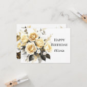 Virtual Bloom Gold und Black Birthday Karte (Vorderseite/Rückseite Beispiel)