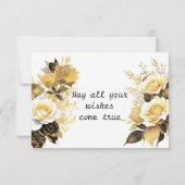 Virtual Bloom Gold und Black Birthday Karte (Rückseite)