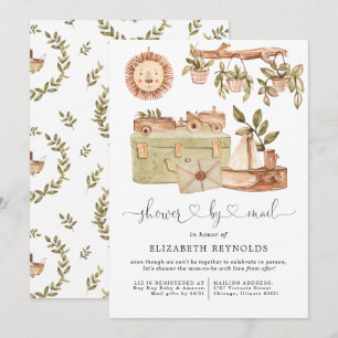 Virtual Boho Baby Shower by Mail Einladung