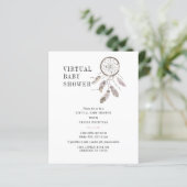 Virtual Boho Dream Catcher Baby Shower Einladung (Stehend Vorderseite)