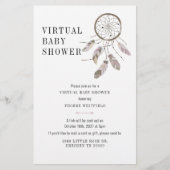 Virtual Boho Dream Catcher Baby Shower Einladung Briefpapier (Vorderseite)