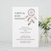 Virtual Boho Dream Catcher Baby Shower Einladung Briefpapier (Stehend Vorderseite)