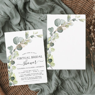 Virtual Brautparty Greenery Eucalyptus Einladung