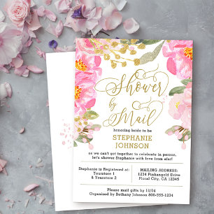 Virtual Brautparty in Rosa und Gold per Mail Einladung