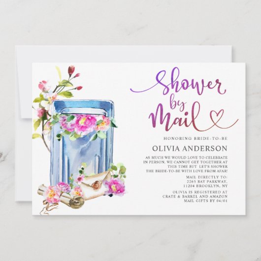 Virtual Brautparty per Mail Einladung (Vorderseite)