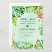 Virtual Brautparty Tropical Summer Geometric Einladung (Vorne/Hinten)