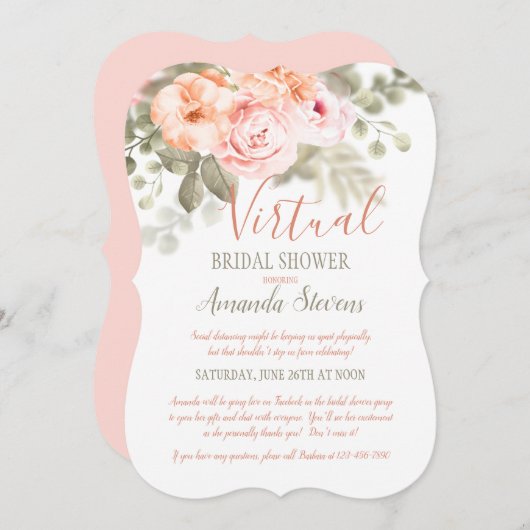 Virtual Bridal-Dusche Einladung (Vorne/Hinten)