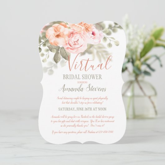 Virtual Bridal-Dusche Einladung (Stehend Vorderseite)