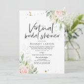 Virtual Bridal Dusche Einladung Grün & Gold (Stehend Vorderseite)