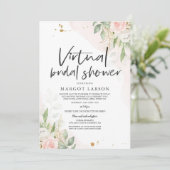 Virtual Bridal Dusche Einladung Grün & Gold (Stehend Vorderseite)
