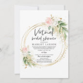 Virtual Bridal Dusche Einladung Grün & Gold (Vorderseite)