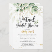 Virtual Bridal Dusche Einladung Gründusche (Vorne/Hinten)