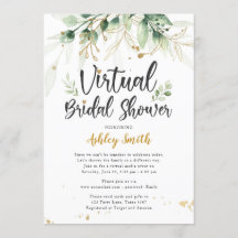 Virtual Bridal Dusche Einladung Gründusche