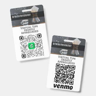 Virtual Cashless Tipping QR Code Badge Ausweis