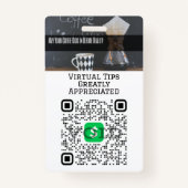 Virtual Cashless Tipping QR Code Badge Ausweis (Vorderseite)