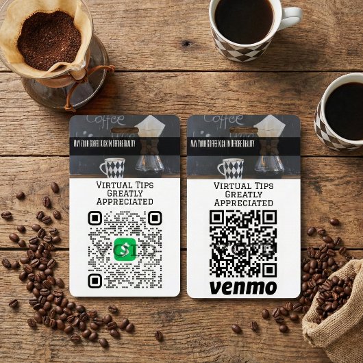 Virtual Cashless Tipping QR Code Badge Ausweis