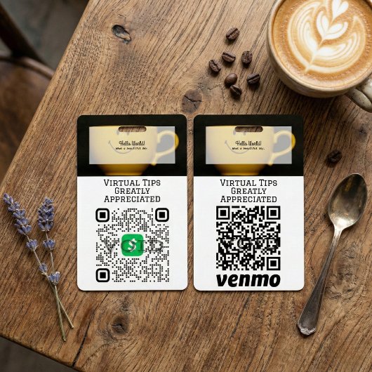 Virtual Cashless Tipping QR Code Badge Ausweis