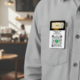 Virtual Cashless Tipping QR Code Badge Ausweis