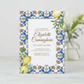 Virtual Celebration of Life Blue Mediterranean Einladung (Stehend Vorderseite)