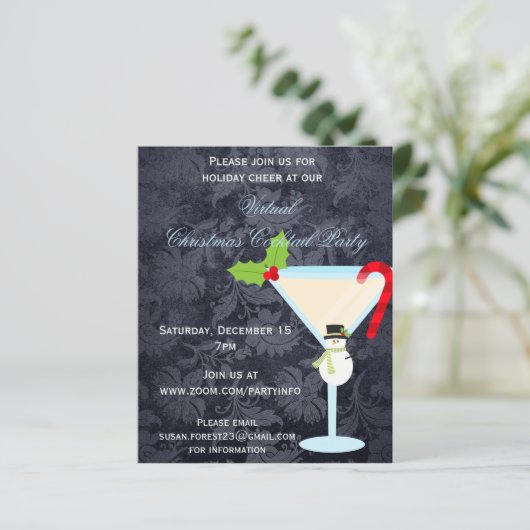 Virtual Christmas Cocktail Party Martini Budget (Stehend Vorderseite)