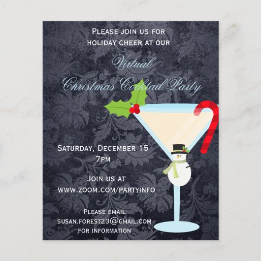 Virtual Christmas Cocktail Party Martini Budget (Vorderseite)