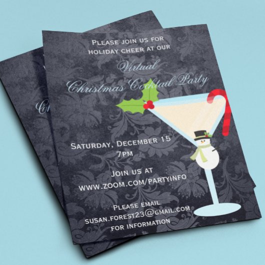Virtual Christmas Cocktail Party Martini Budget