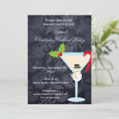 Virtual Christmas Cocktail Party Martini Einladung (Stehend Vorderseite)