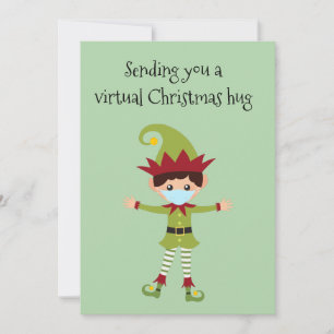 Virtual Christmas Hug Elf 2020 Feiertagskarte