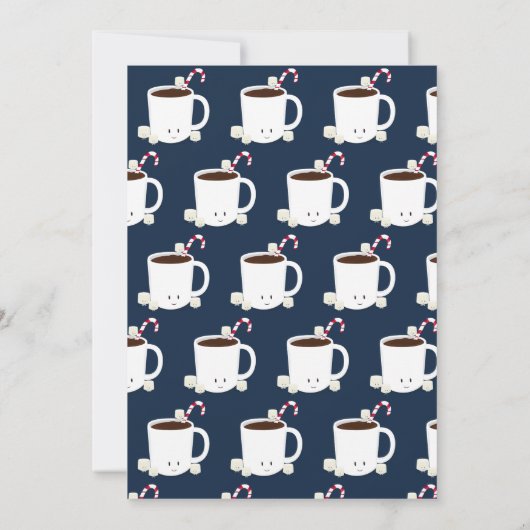 Virtual Christmas Party Hot Chocolate Blue Einladung (Rückseite)