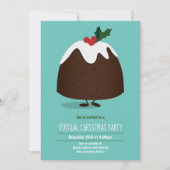 Virtual Christmas Party Pudding Holiday Aquamarin Einladung (Vorderseite)