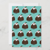 Virtual Christmas Party Pudding Holiday Aquamarin Einladung (Rückseite)