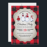 Virtual Christmas Party Snowman Red Buffalo Karier Einladung<br><div class="desc">Diese charmante,  virtuelle Weihnachtszeit-Party Einladung besticht durch ein Skaten aus Schneemobil,  das auf beigem Hintergrund von roten und schwarzen Büffeln kariert mit fallendem Schnee gesäumt ist. Entworfen von Künstler ©Susan Coffey.</div>