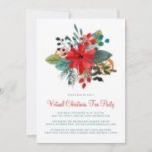 Virtual Christmas Tea Party Winter Florals Frucht Einladung (Vorderseite)