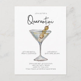 Virtual Cocktail Party Quaratini Soziale Distanz Postkarte