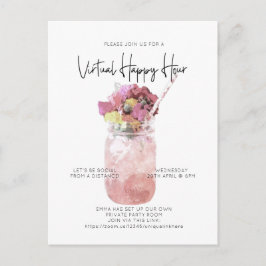 Virtual Cocktail Party soziale Distanz Happy Hour Postkarte