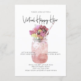 Virtual Cocktail Party Soziales Distanz glückliche Einladung