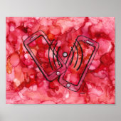 Virtual Cyber-Verbindungen über Mobiltelefone druc Poster (Vorne)