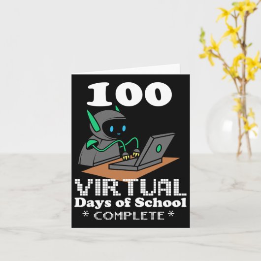 Virtual Days of School Remote Learning Elearning Q Karte (Gelbe Blume)