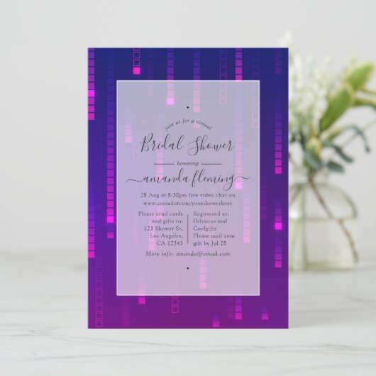 Virtual Dusche Einladung (Stehend Vorderseite)