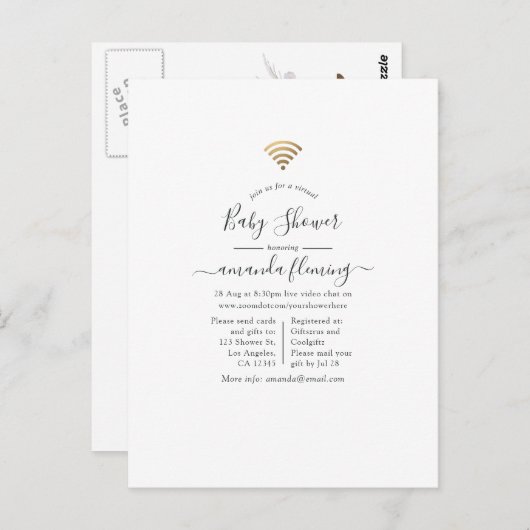 Virtual Dusche Postkarte (Vorne/Hinten)