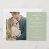 Virtual Dusty Sage Online-Foto Hochzeit Einladung (Vorderseite)