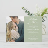 Virtual Dusty Sage Online-Foto Hochzeit Einladung (Stehend Vorderseite)