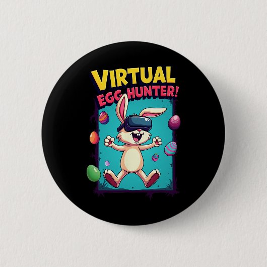 Virtual Egg Hunter - Funny Gamer Bunny Vr Easter G Button (Vorderseite)